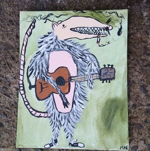 Original Folk Art Possum Painting